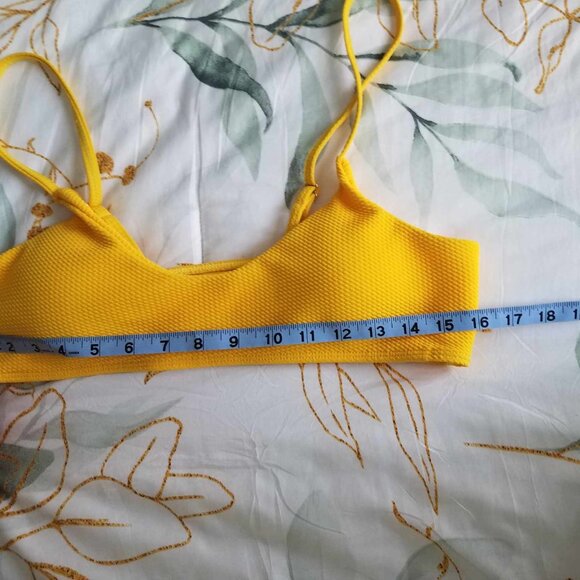 Cute XXL Mustard Yellow Swim/Activewear Cropped Top, STRETCHY, Summer Girl Vibes - Picture 2 of 5